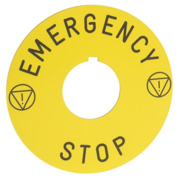 Etiqueta marcada ø90 para parada de emergencia - emergency stop