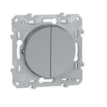 Doble interruptor odace plata