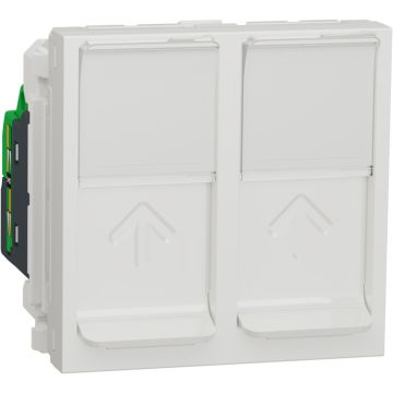 New unica toma doble rj45 cat.6 utp 2 mod. polar