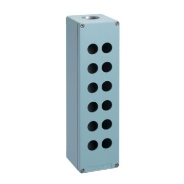 Caja aluminio ip65 12 taladros diámetro 22,2 profundidad 74,5 azul