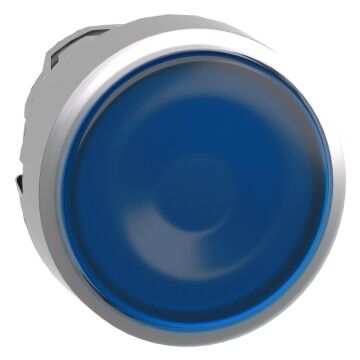 Cabeza pulsador rasante transparente azul