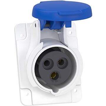 Clavija de panel angulada pk patrika conexión 16 a ip44 220 v 2p+t 50-60 hz