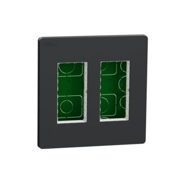 New unica system +, puesto de trabajo 2 columnas empotrar antracita