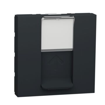 New unica caratula rj45 2 mod. keystone antracita