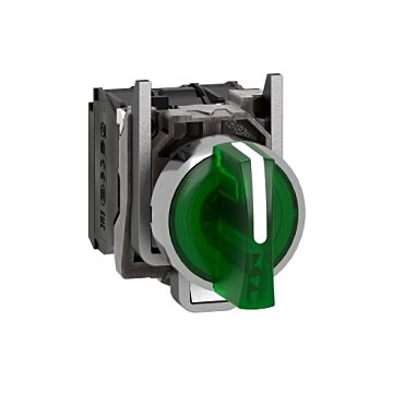 Selector luminoso verde 3 posiciones   fijas 120v 1na1nc