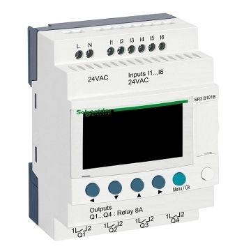 Relé programable modular zelio logic - 10 e s - 24 v ca - reloj - pantalla