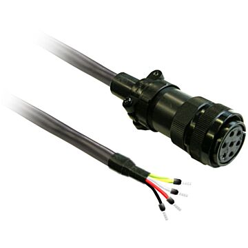 Cable de potencia  3m apantallado 4x 1,3mm², conector bch2 mil y el otro extremo abierto