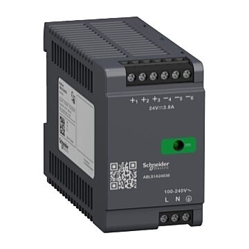 Fuente de alimentación regulada, 100-240v ac, 24v 3.8 a, monofásica, optimizada