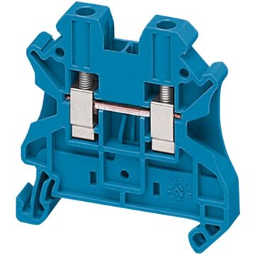 Screw terminal feed through 2 points 4mm² blue