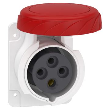 Pratika socket - fast - straight - 16a - 3p + e - 380...415 v ac - panel