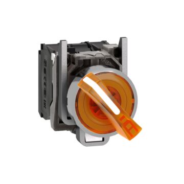 Selector luminoso led 24v na+nc amarillo