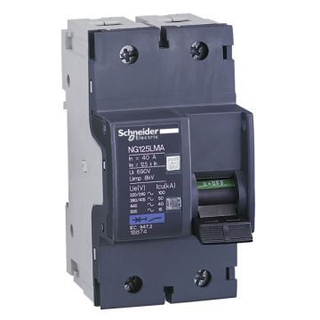 Magnetotérmico, acti 9 ng125lma, 2p, 6.3 a, ma curva, 50 ka (iec 60947-2)