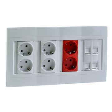 Kit puesto trabajo 4 columnas 3tc + 1 tapa para 4rj45