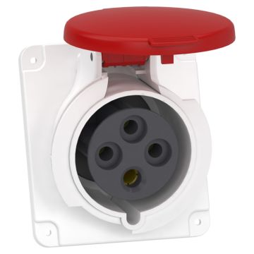 Clavija de panel angulada pk patrika conexión 32 a ip44 380 v 3p+t 50-60 hz