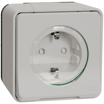 Mureva styl base schuko estanco completo. instalación en  superficie ip55 blanco
