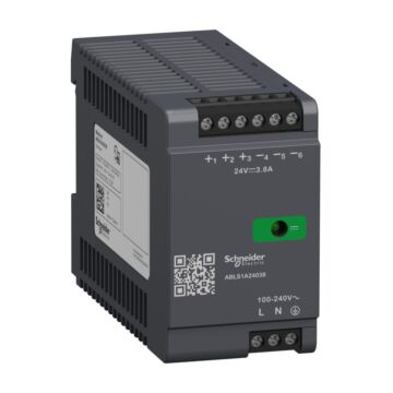 Fuente de alimentación regulada, 100-240v ac, 24v 3.8 a, monofásica, optimizada