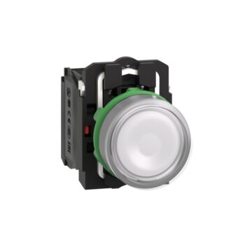 Pulsador  luminoso  led 24v  na+nc  blanco