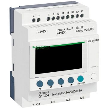 Relé programable compacto zelio logic - 12 e s - 24 v ca - reloj - pantalla