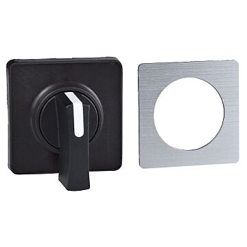 Cabeza de operación 45 x 45 mm - color metálico - mango negro - blanco para grabar