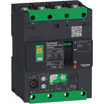 Interruptor automático compact nsxm 36ka vigi 160a 4p 50/60hz conexión tornillo