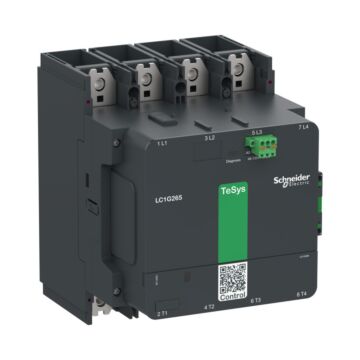 Contactor tesys lc1g 265a 440v 4p ac3 estándar bobina 100-250v ca-cc