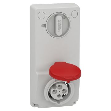 Unika interlocked socket - 16 a - 3p + e - 380...415 v ac - ip44 - panel