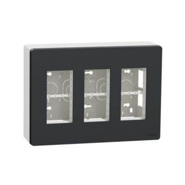 New unica system +, puesto de trabajo 3 columnas superficie antracita