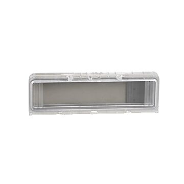 Ventana de plástico con bisagras y cubierta transparente.  l195xw165xd13mm.