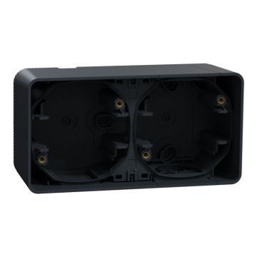 Mureva styl caja estanco doble horizontal para montaje en superficie gris