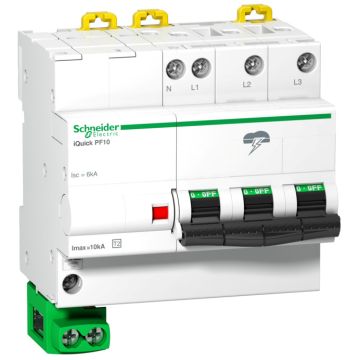 Limitador de sobretensiones transitorias; acti9 quick pf; 3p+n; 10 ka; tipo 2