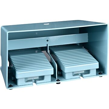 Interruptor de pedal doble xpe-m – con tapa – metálico - azul - 2nc+2no