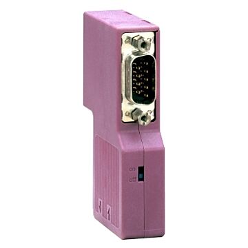 Conector canopen sub-d9 hembra - doblado a 90° con sub-d9 adicional - ip20