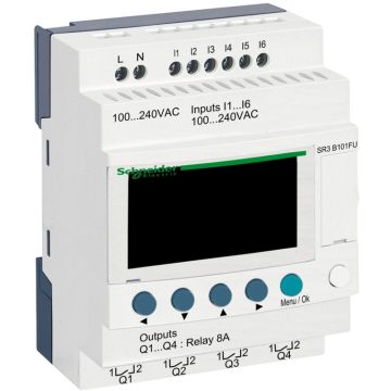 Zelio logic - relé programable modular zelio logic - 10 e s - 100..240 v ca - reloj - pantalla