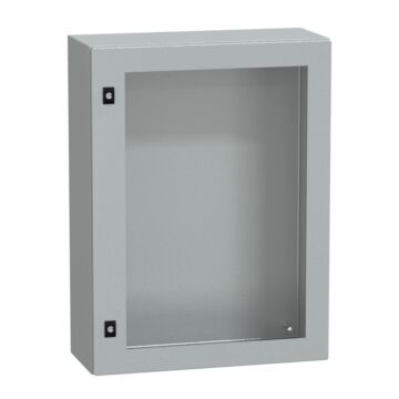 Spacial crn puerta transparente sin placa de montaje h800xw600xd250 ip66 ik08 ral7035..