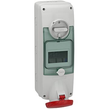 Unika base con interruptor de bloqueo 63 a 3p+n+t 380...415 vca ip65 mural