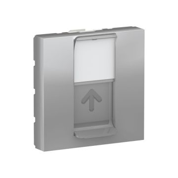 New unica caratula rj45 2 mod. keystone aluminio