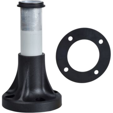 Base de fijación para la columna luminosa modular, plástico, ø70, tubo con soporte de aluminio de 80mm  + placa de fijación negra