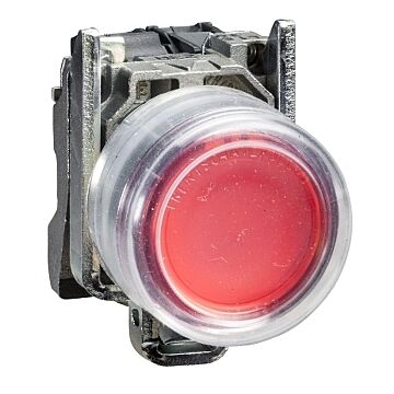 Pulsador  capuchon goma 1nc rojo