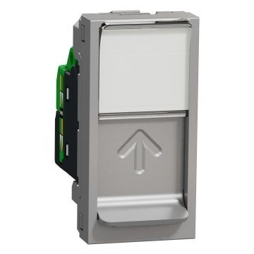 New unica toma rj45 cat.6 utp 1 mod. aluminio