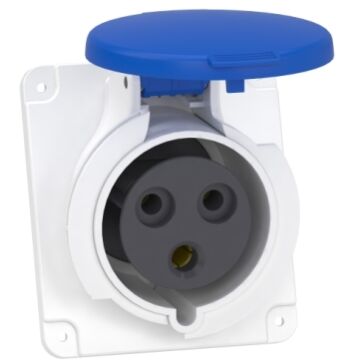 Clavija de panel angulada pk patrika conexión 32 a ip44 220 v 2p+t 50-60 hz