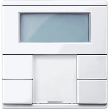 Knx - pulsador de 2 elementos con termostato blanco activo - elegance