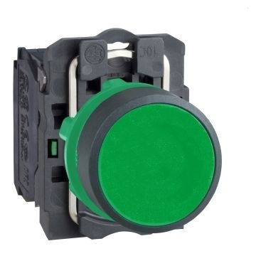 Pulsador rasante na verde