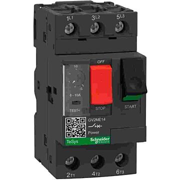 Disyuntor de motor magnetotérmico gv2me - 6/10a