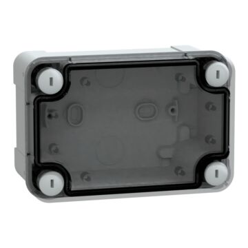 Abs box ip66 ik07 ral7035 int.h125w80d65 ext.h138w93d72 transp.cover h20