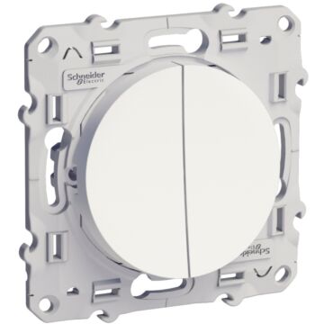Doble interruptor odace blanco