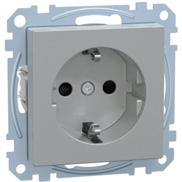 Enchufe schuko, system m, 2p + e, 16a, terminales con conexión por tornillos, aluminio