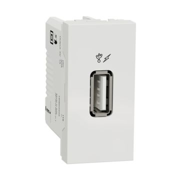 New unica cargador simple usb 1a 1 mod. blanco polar