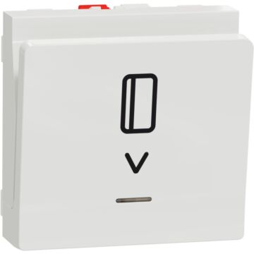 Conmutador de tarjeta, new unica, 1 polo de 2 vías, 10 a, 2 módulos, conexión rápida, sin tratar, ip4x, polar