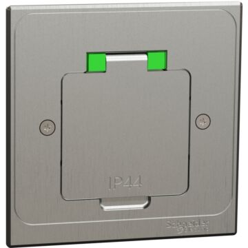 New unica system+ - base suelo enchufe 2p+t xs cuadrada con tapa