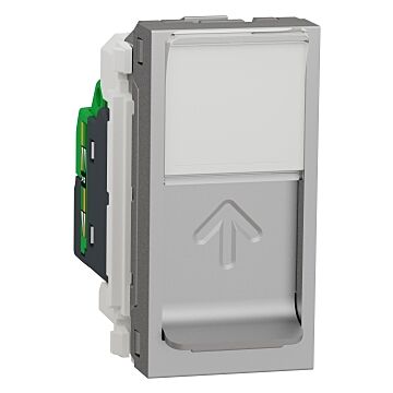 New unica toma rj45 cat.5e utp 1 mod. aluminio